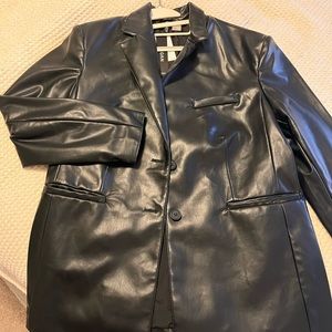 H&M oversized vegan leather jacket